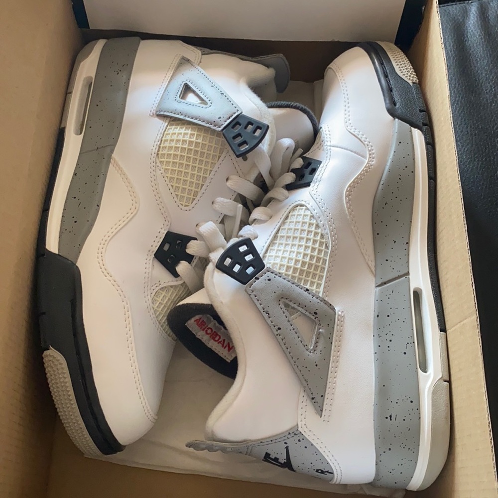 Kids Air Jordan 4 Retro OG BG Cement White/Fire